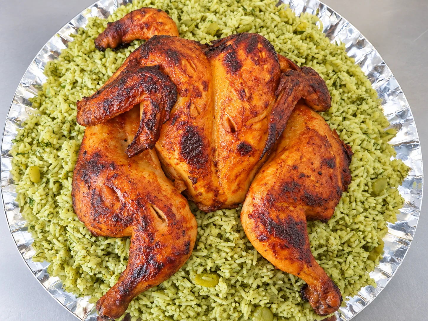 دجاج عالتمن باقلاء