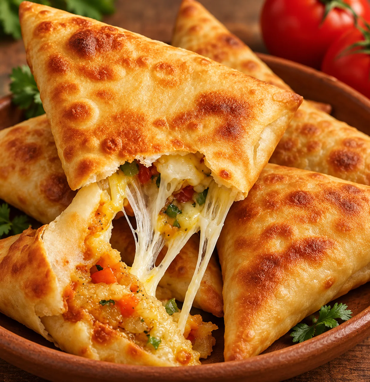 سمبوسة جبن بالخضار
